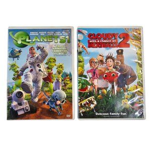 Planet 51 Dwayne Johnson Cloudy With A Chance Of Meatballs 2 DVD Movie Bundle